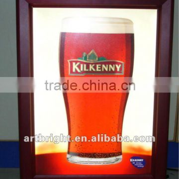 Advertising LED slim light box with aluminum snap frame