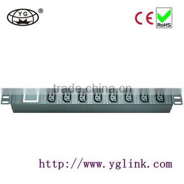 19"1U 8ways IEC C13 type PDU socket for cabinet with Current voltmeter IEC C13 socket IEC PDU