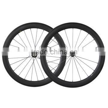 2016 new carbon road bike wheels 56mm U shape clincher tubeless ready 25mm width road wheels China