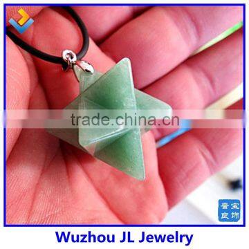 2014 wholesale high quality Customize Fashion Natural Crystal Merkaba Pendants Necklaces