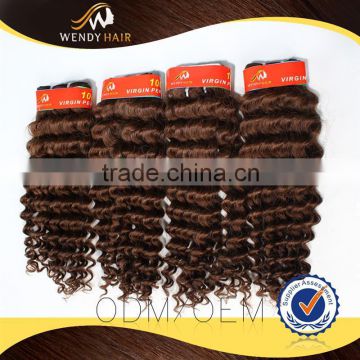 DEEP CURL 100% peruvian human hair weaving for trade show