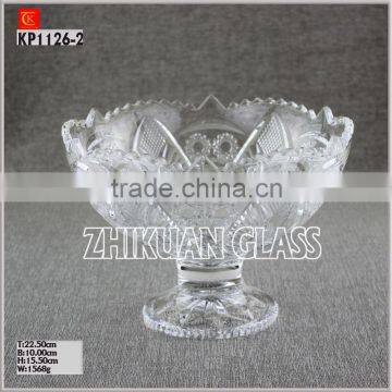 Classic Glass Plate Clear High Quality Glass Footed Bowl Set