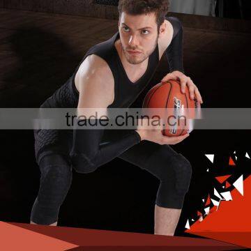 Men's safe guard sports wear protective gear Basketball Soccer Honeycomb Padded Shirts&short&elbow/knee padded sleeve