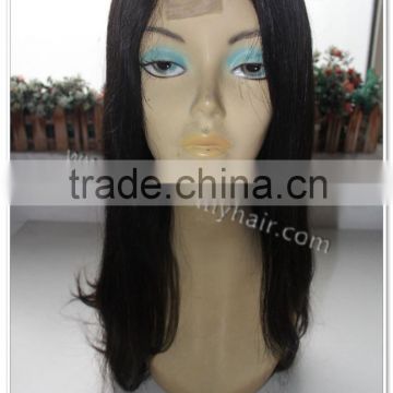 Wholesale grade 7a natural black color full lace human wig 100% virgin human hair