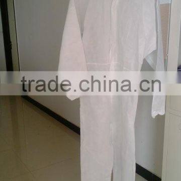 Disposable breathable Microporous film Protective Coverall with Hood and Waist Elastic