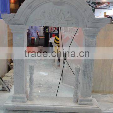 arch style freestanding fireplace mantels with carved pillar