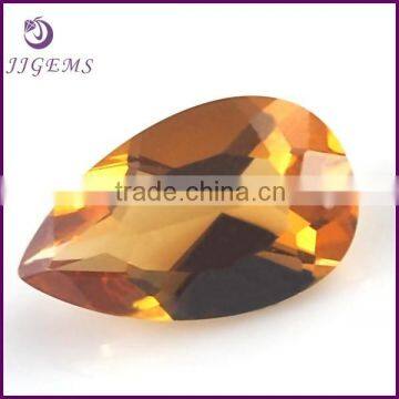 Lab created pear cut loose citrine quartz