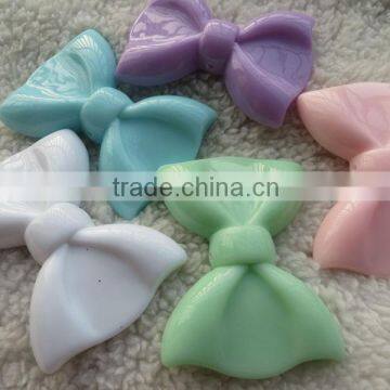 Large 60X43MM Easter Pastel Mint Color Mix Colorful Acryloc Solid Bow Beads for Chunky little Girl Necklace Fashion Jewelry