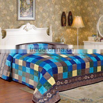 100% polyester stripe printed flannel blankets with soft and high quality