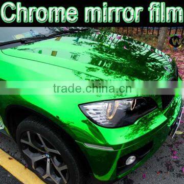 Chrome sticker with green color , chrome mirror wrapping film