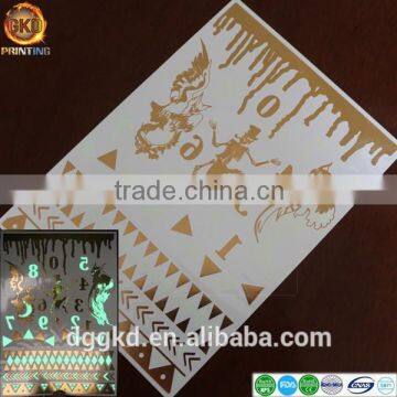 metallic noctilucent temporary tattoo glow in the dark