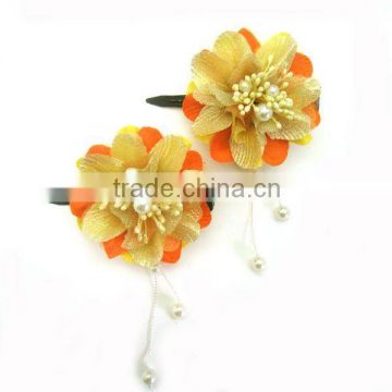 yellow silk flower hair accessories