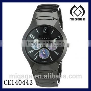 high quality multi dials watch black ceramic watch for men