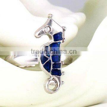 Safe Material Varied Colors Cute and Lovely Sea Horse Shape Women Jewelry Ring for Retailer photo-2