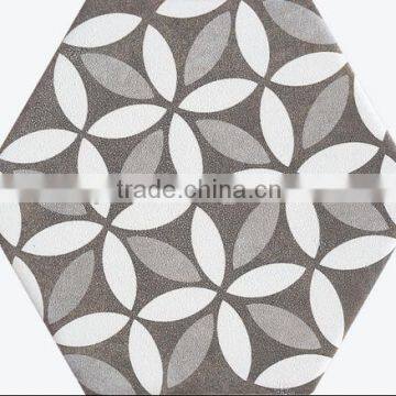 good for wall decorative grey flower hexagon tile