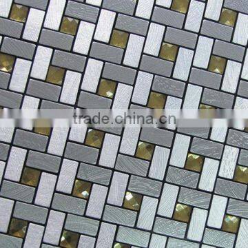 MA23 Glass and aluminium metal mosaic tiles background for walls