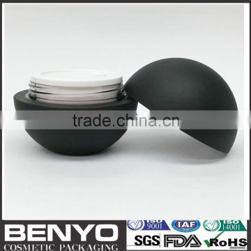 ball shape luxury black color cosmetic painted color new plastic jar 2016