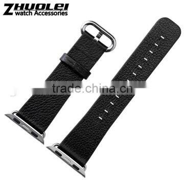 Wholsale Black Brown Red Grey Calfskin Leather Watch Strap S/S Adapter for 38mm 42mm Iwatch Strap For Apple Watch Band