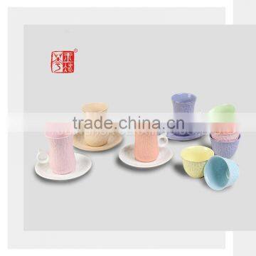 Small Color Clay Ceramic Tea Cup Set without Handle