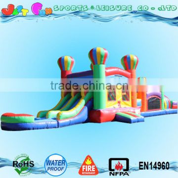 bounce house n double lane water slide inflatable obstacle, balloon obstacle course for sale                        
                                                                                Supplier's Choice