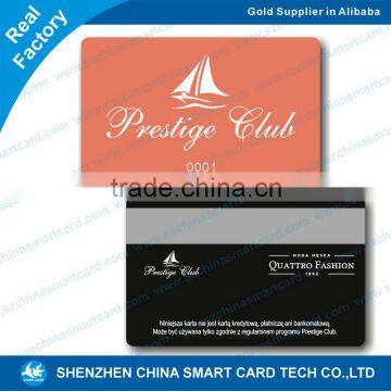 printed plastic pvc hico magstripe smart card