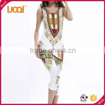 Women Summer Dashiki African Design Printed Tank top Vest Plus Size Slim Pants                        
                                                Quality Choice