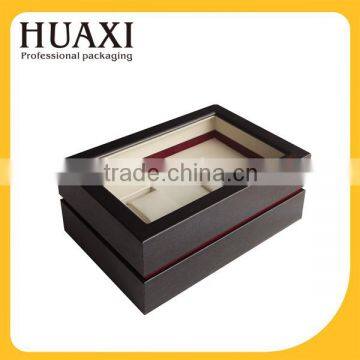 High-end wooden watch box with clear window