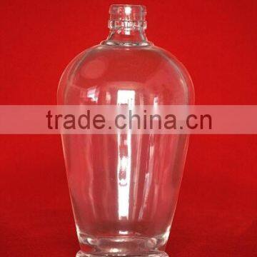clear color and roung shape 1000ml glass liquor bottles