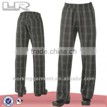 Better Built Baggy Mens Plaid Black Chef Pants