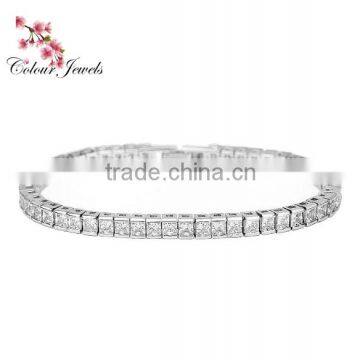 Rome Design 1 Row Top Quality Clear AAA Cubic Zircon Paved European Charm Tennis Bracelet for Women Bridal Jewelry