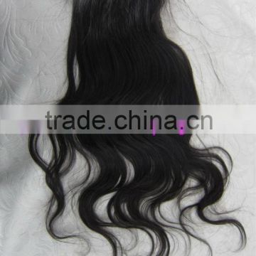 brazilian virgin natural color wavy lace top closure