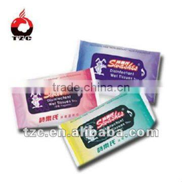 plastic 3 side seal bag for wet tisuue packaging