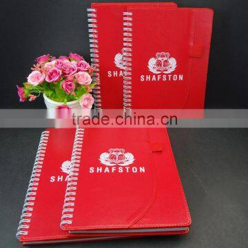 A5 Quality Red pu Spiral Note Books for School