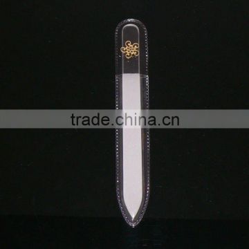 Crystal glass nail files with ornament