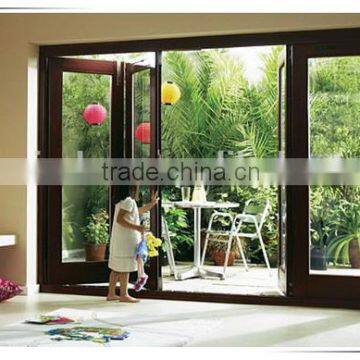 WEIBO wood color frame cheap house folding door for sale