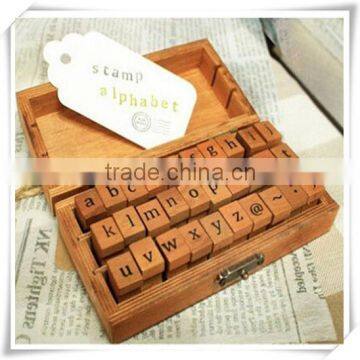 Wood Rubber Stamp Box-Vintage Print Style Diary Stamps 30 PCS Stamp Letter                        
                                                Quality Choice