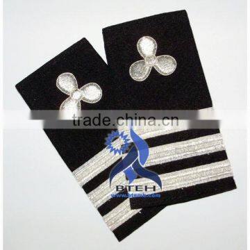 Navy Epaulettes | Pilot Epaulettes | Marine Epaulettes | Navy Uniform Epaulettes with Silver French Braids