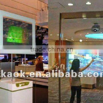 Holographic screen film with high contrats high definition transparent rear projection screen