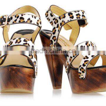 Women models horse hair wedged designers girls block heel sandals