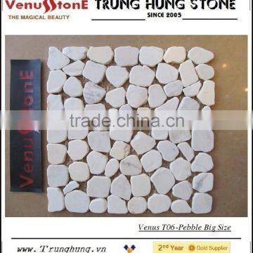 Milky White Marble Pebble Mosaic - Big Size photo-2