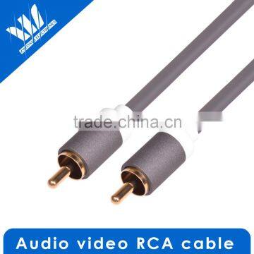 High end Gold Metal audio 1RCA Male/1RCA Male for TV/AV use