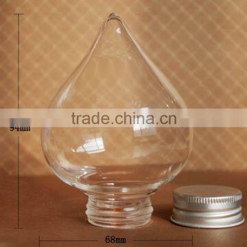 wholesale clear peaches shaped glass packaging food container