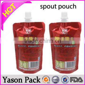 Yason special shape stand up spout bag spout bag for chemical product spout pouch