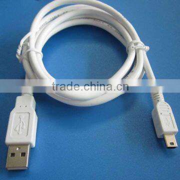 am to mini 5pin white 2.0 usb cable