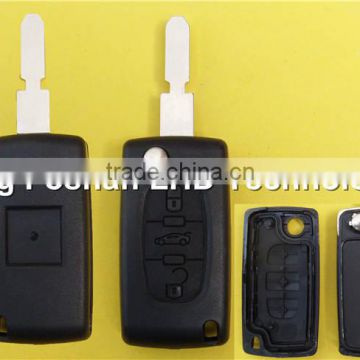 New 3 button flip folding remote key fob shell for Citroen C2 C3 C4 C5 C6 car key cover with battery Holder 406 blade