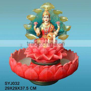 Polyresin Laxmi hindu god fountains with LED light & rolling ball                        
                                                Quality Choice