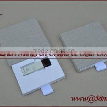 Fabric Linen Wooden USB Flash Drive Gift Box Wedding Packaging USB Box