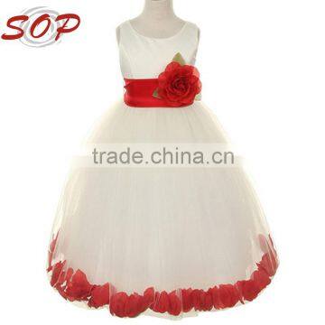 Classic Best Selling Pick Your Sash Petals Flower Girl Net Dress