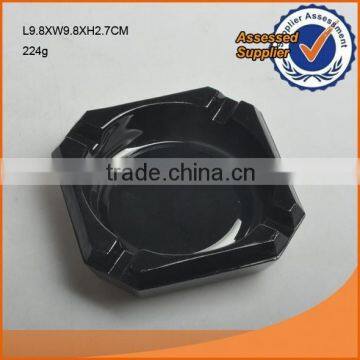 Hot selling square black glass ashtray
