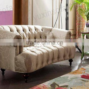 French Style Home Furniture Classic Fabric Sofa, Chestfield Sofa for Livingroom Sofa Furniture